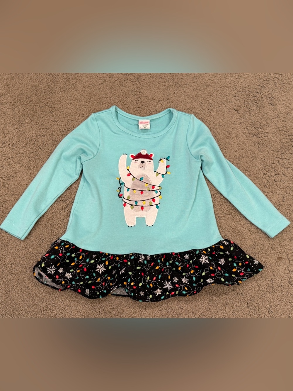Ricrac & Ruffles Christmas Bear Top